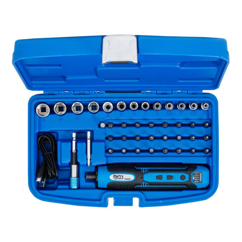 BGS Cacciavite a batteria con set di punte e bussole, 41pz.
