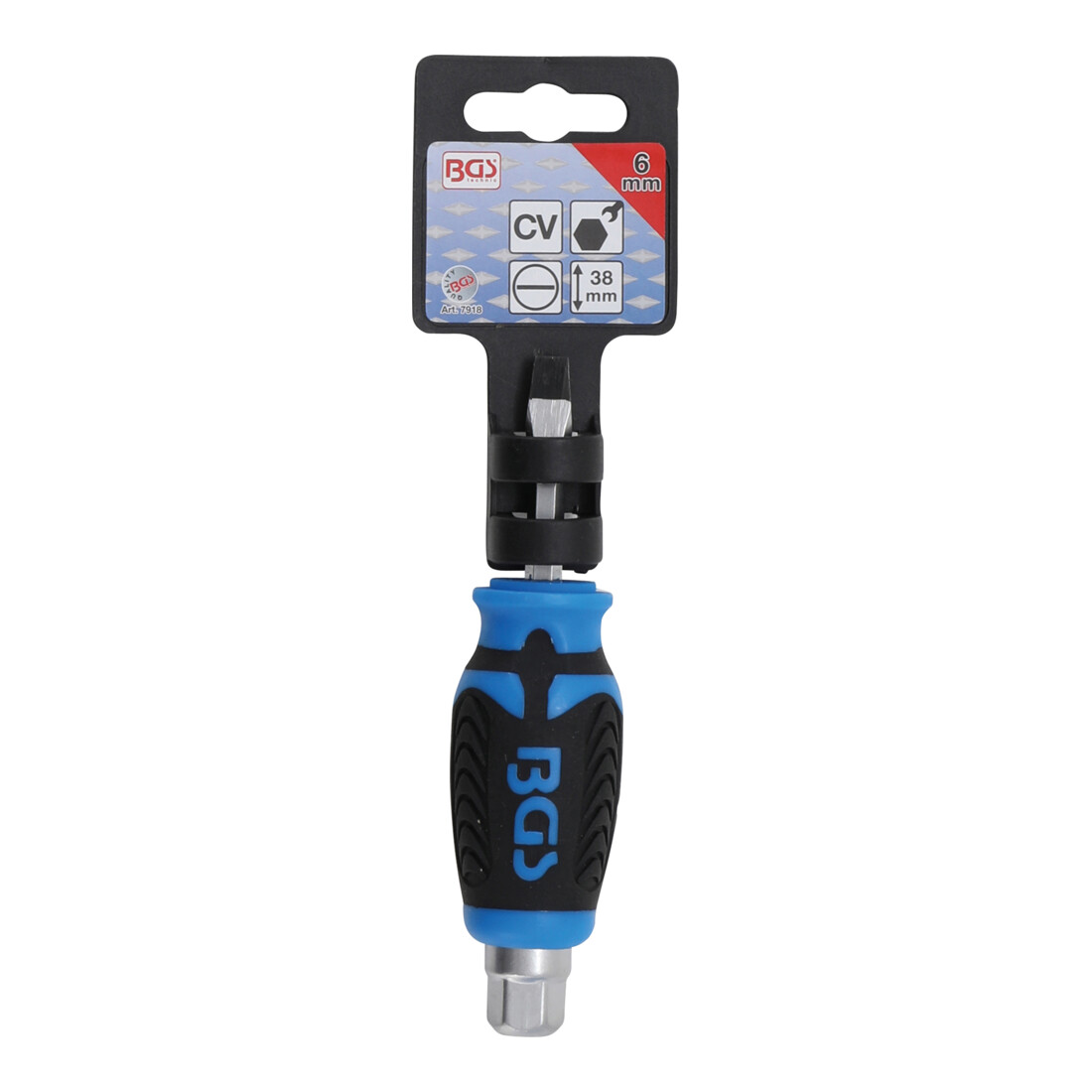 BGS Cacciavite, con attacco esagono esterno, fessura 6 mm, Lunghezza lama 38 mm
