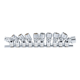 BGS Cardan insteekset zeskant aandrijving binnenvierkant 10 mm (3/8") SW 10 - 19 mm 10-delig.
