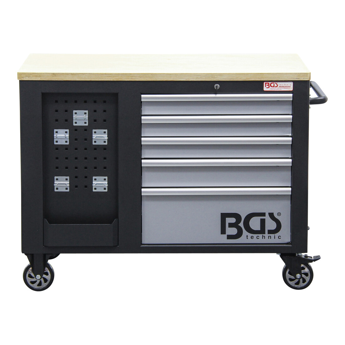 BGS Carrello da officina, 2 x 5 cassetti, 1 armadio, vuoto
