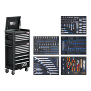 BGS Carrello da officina Profi Standard Maxi, 12 cassetti, con 263 attrezzi-1