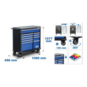 BGS Carrello da officina XXL, 10 cassetti, vuoto-2