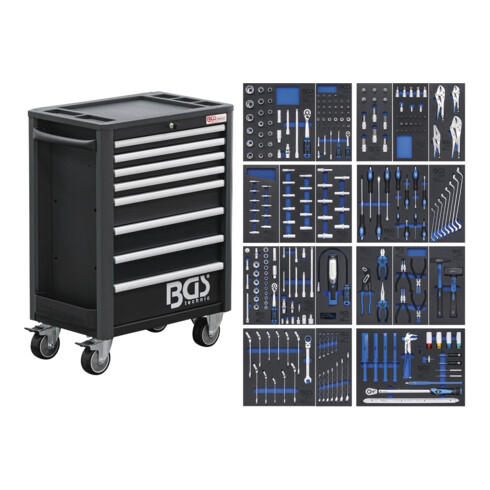 BGS Carrello portautensili Profi Exclusive, 8 cassetti, con 259 utensili