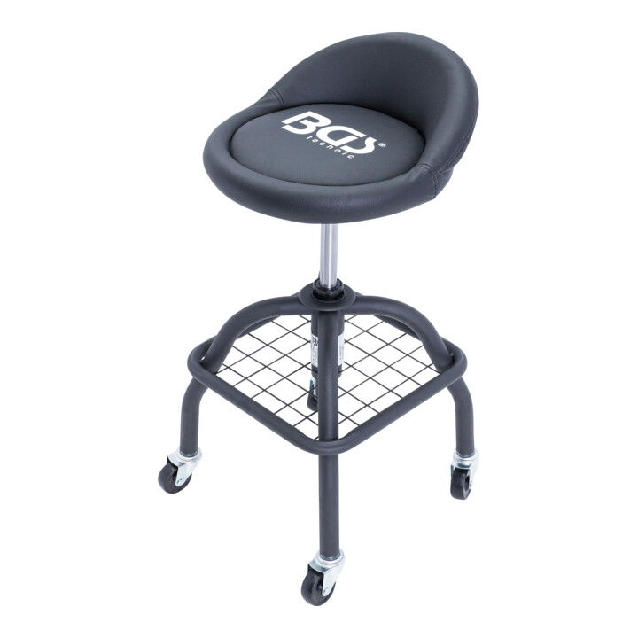 BGS Chaise d’atelier, avec 4 roulettes, réglable en hauteur, 540 - 680 mm