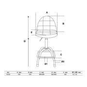 BGS Chaise d’atelier pivotante avec dossier, réglable en hauteur-2