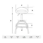 BGS Chaise d’atelier réglable en hauteur, 630 - 770 mm-2
