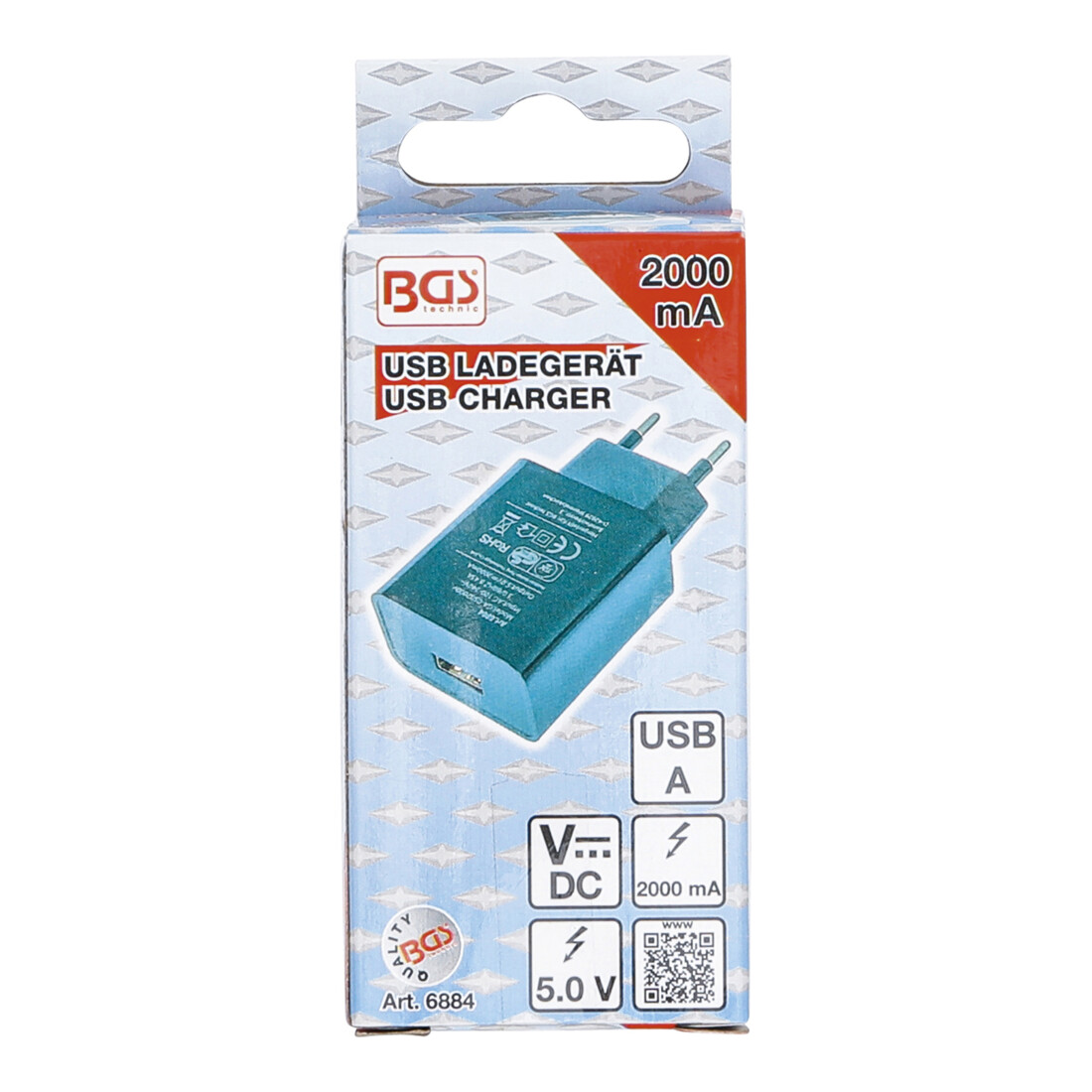 BGS Chargeur USB universel 2 A