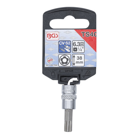BGS Chiave a bussola, 6,3 mm (1/4"), profilo a TS (per TX Plus ) con alesatura TS40