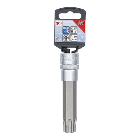 BGS Chiave a bussola, lunghezza 110 mm, 12,5 mm (1/2"), profilo a T (per Torx) con alesatura T80