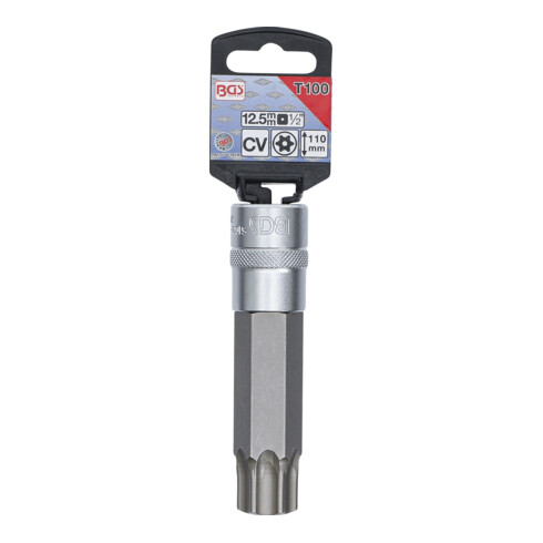 BGS Chiave a bussola, lunghezza 110 mm, 12,5 mm (1/2"), profilo a T (per TX) con alesatura T100