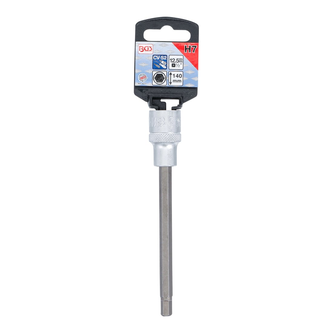 BGS Chiave a bussola, lunghezza 140 mm, 12,5 mm (1/2"), esagono interno 7 mm