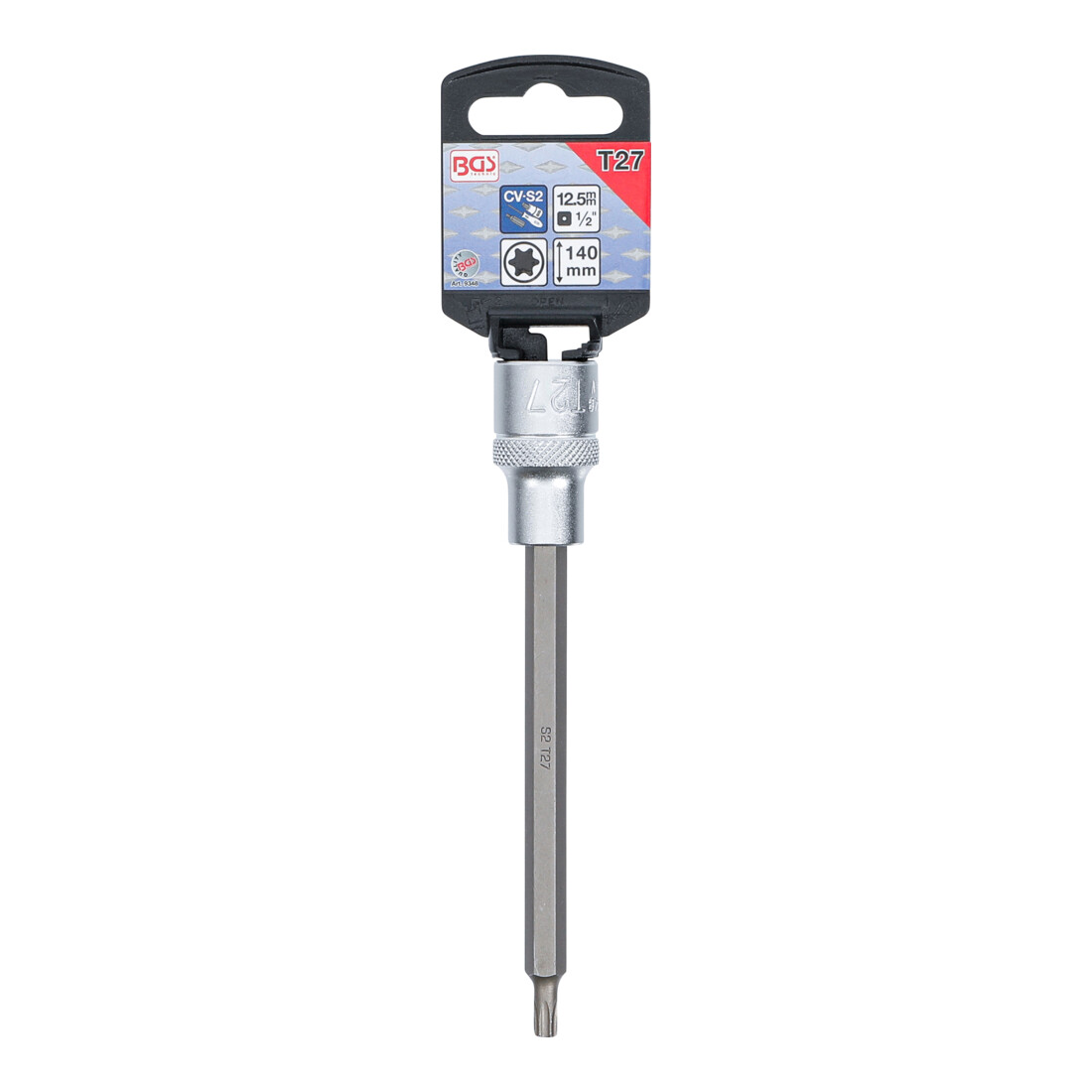 BGS Chiave a bussola, lunghezza 140 mm, 12,5 mm (1/2"), profilo a T (per TX) T27