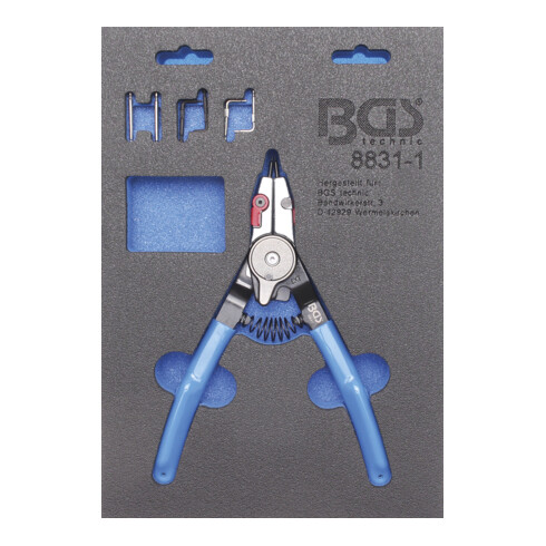 BGS Pinza per anelli seeger, per seeger esterni e interni, punte intercambiabili, 180 mm
