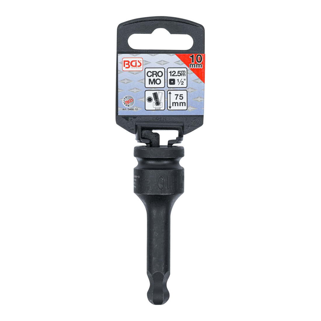BGS Chiave a bussola, lunghezza 75 mm, 12,5 mm (1/2"), esagono interno con testa sferica 10 mm