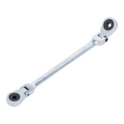 BGS Chiave a cricchetto doppia a anello, snodabile, con teste ad anello a profilo E, SW E6 x E8