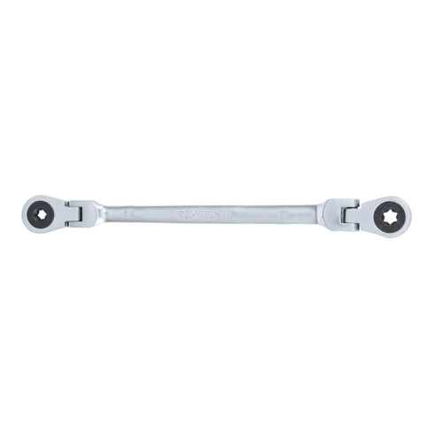 BGS Chiave a cricchetto doppia a anello, snodabile, con teste ad anello a profilo E, SW E6 x E8