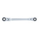 BGS Chiave a cricchetto doppia ad angolo, con teste anello profilo E, SW E14 x E18-4