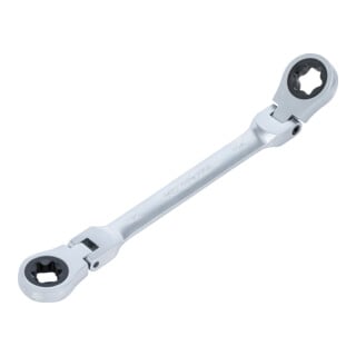 BGS Chiave a cricchetto doppia, angolabile, con teste ad anello profilo E, SW E20 x E24