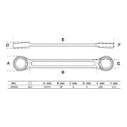 BGS Chiave a doppio anello, extra piatta, 6 x 7 mm-3