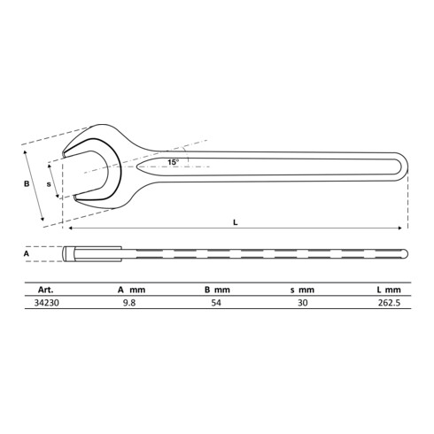 BGS Chiave a forchetta semplice, DIN 894, 30 mm