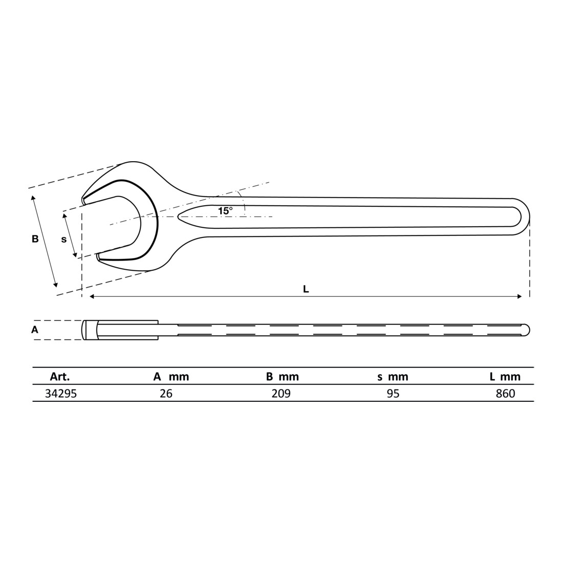 BGS Chiave a forchetta semplice, DIN 894, 95 mm