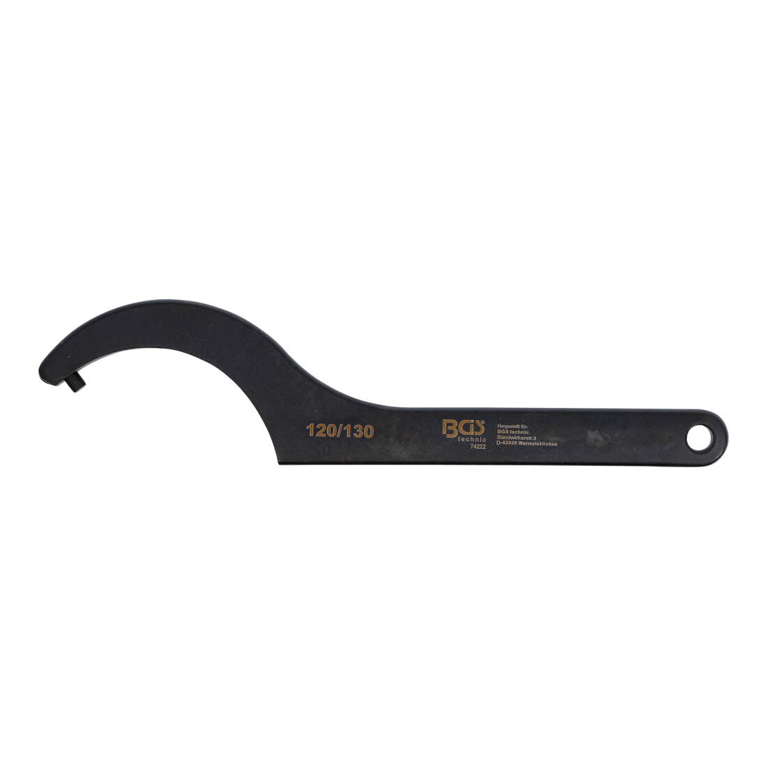 BGS Chiave a gancio con perno, 120 - 130 mm