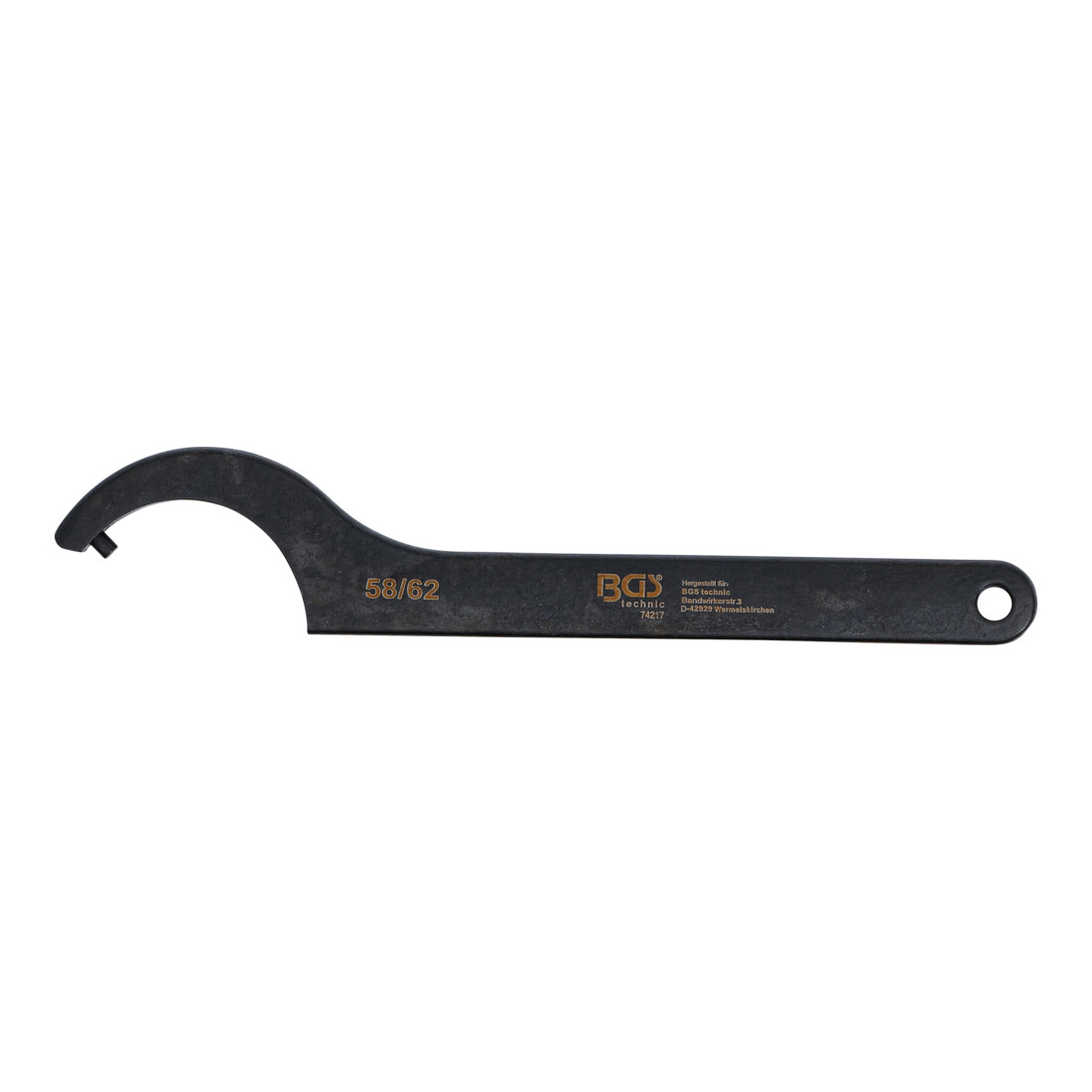BGS Chiave a gancio con perno, 58 - 62 mm