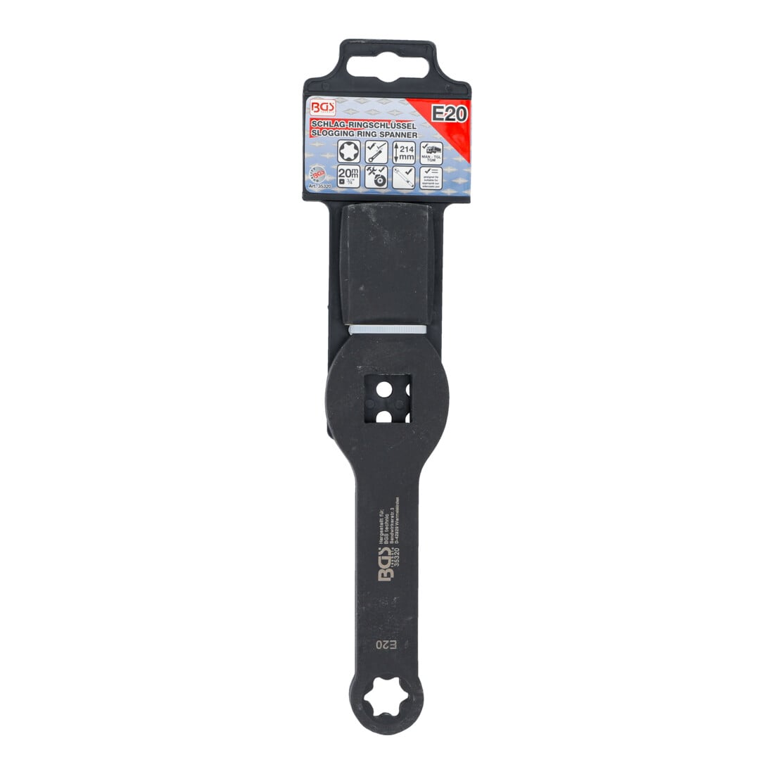 BGS Chiave ad anello a percussione, profilo a E (per TX), con 2 superfici a percussione, E20
