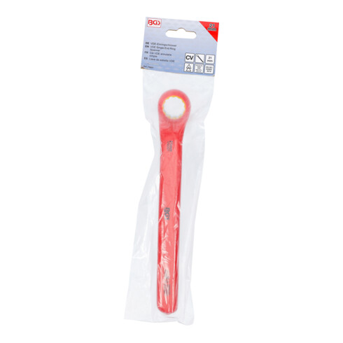 BGS Chiave ad anello semplice per elettricisti, gomito stretto, 21 mm