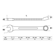 BGS Chiave combinata, 1/2"-3