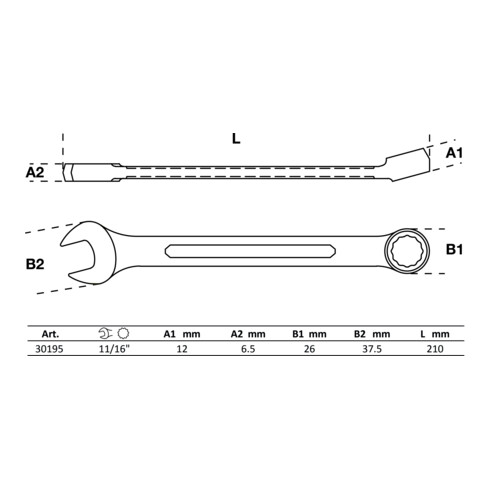 BGS Chiave combinata, 11/16"
