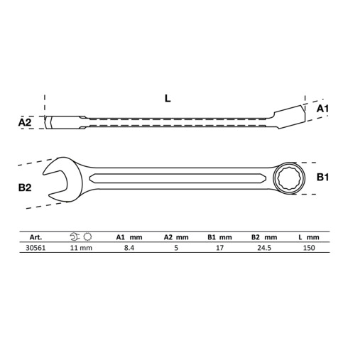 BGS Chiave combinata, 11 mm