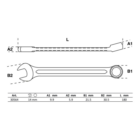 BGS Chiave combinata, 14 mm