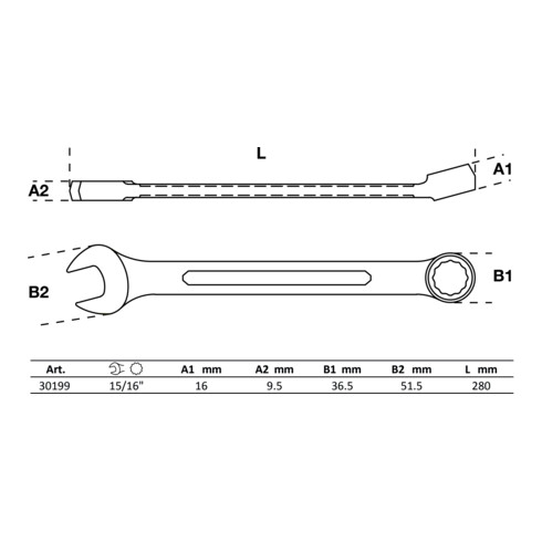 BGS Chiave combinata, 15/16"