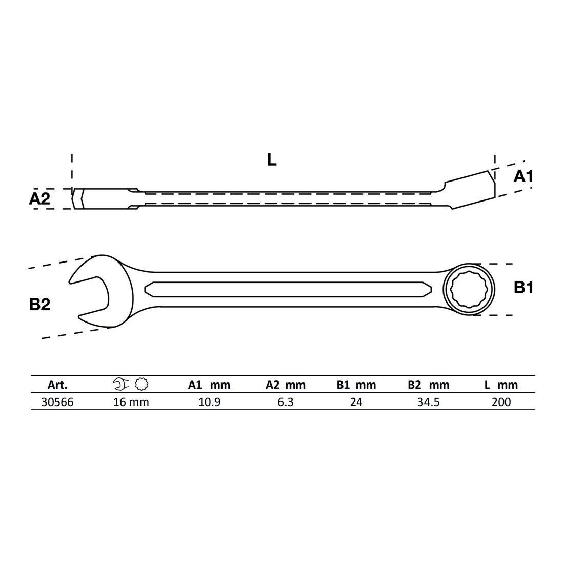 BGS Chiave combinata, 16 mm