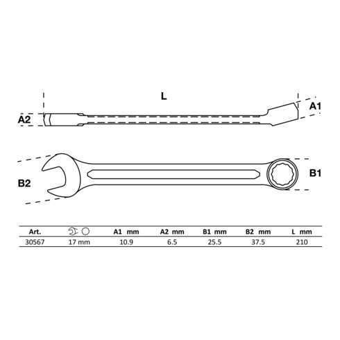 BGS Chiave combinata, 17 mm