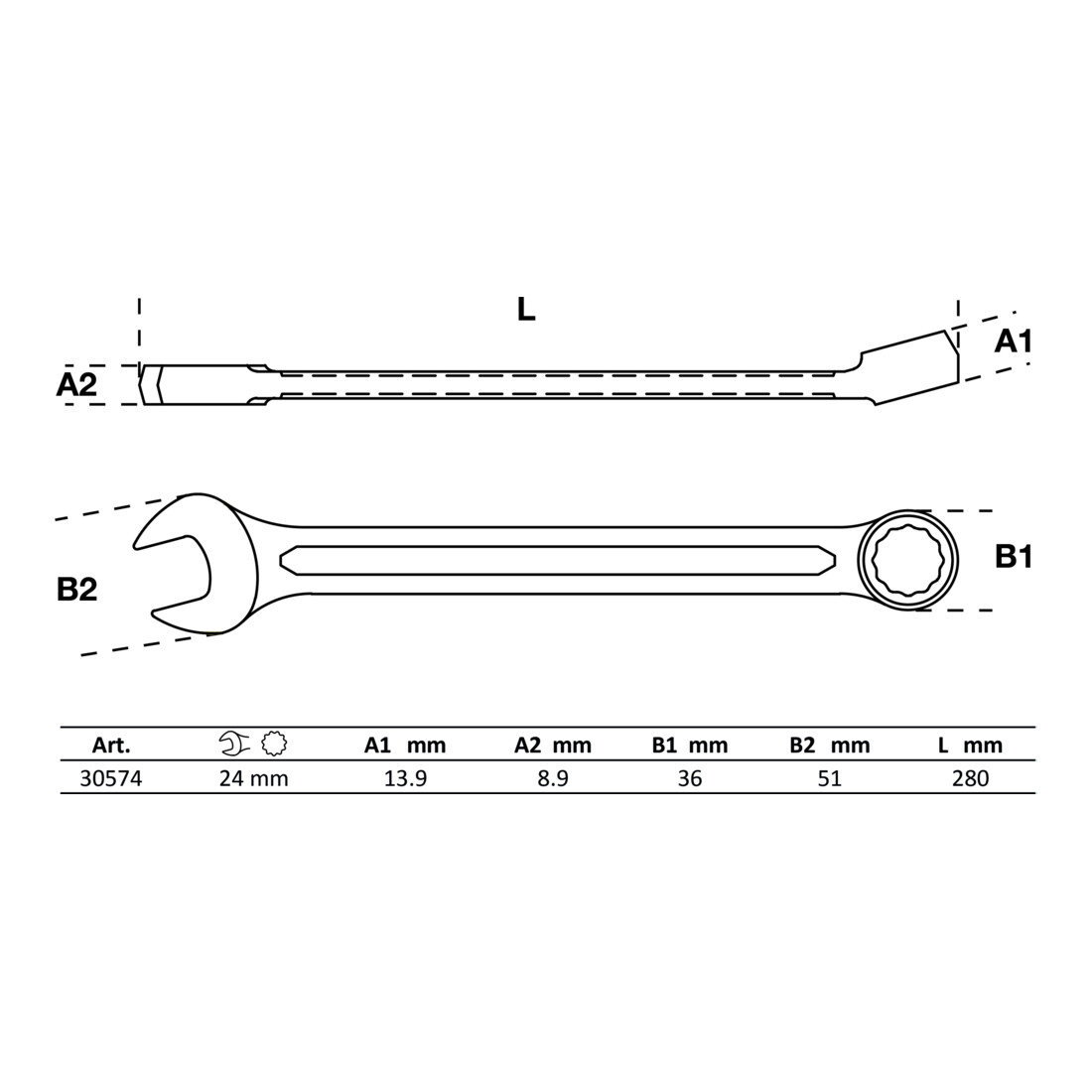BGS Chiave combinata, 24 mm
