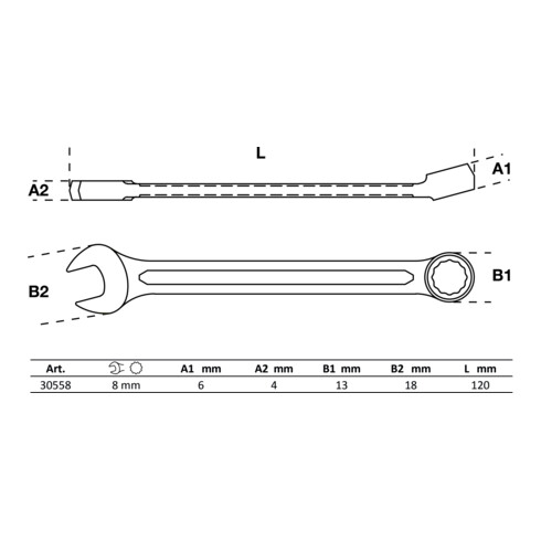 BGS Chiave combinata, 8 mm
