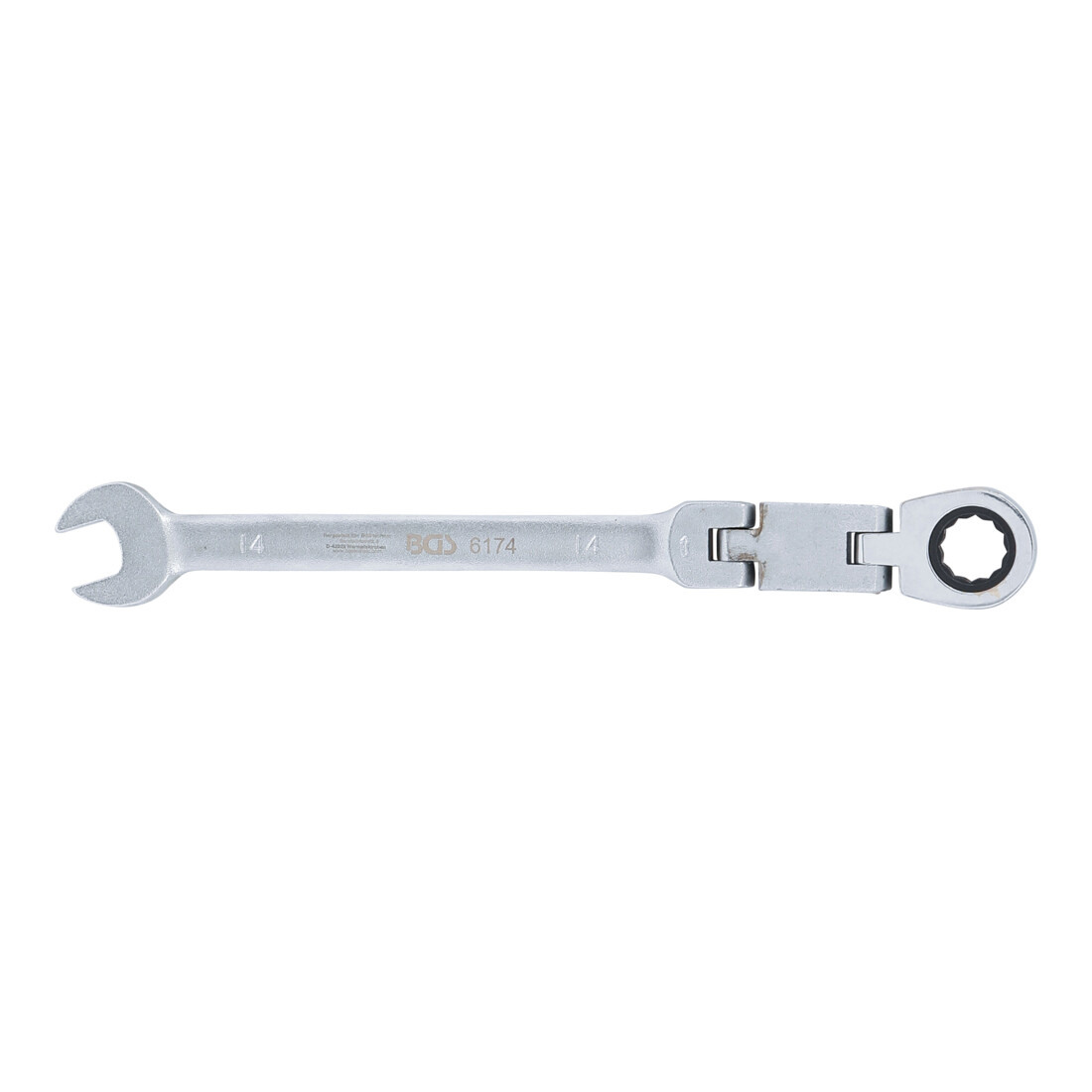 BGS Chiave combinata a cricchetto con doppio snodo, regolabile, 14 mm