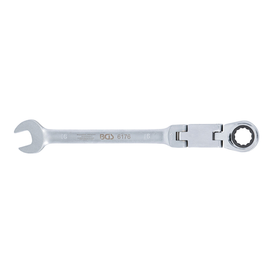BGS Chiave combinata a cricchetto con doppio snodo, regolabile, 16 mm