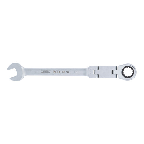 BGS Chiave combinata a cricchetto con doppio snodo, regolabile, 18 mm