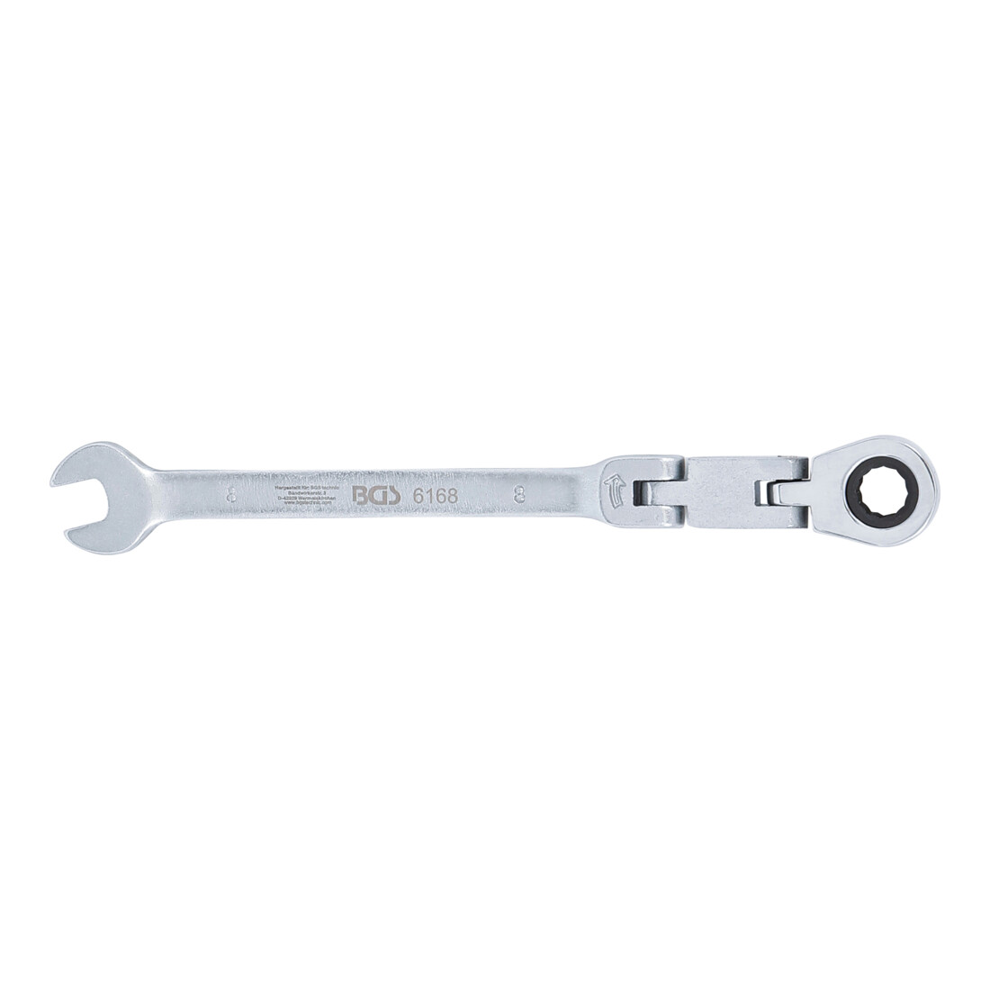 BGS Chiave combinata a cricchetto con doppio snodo, regolabile, 8 mm