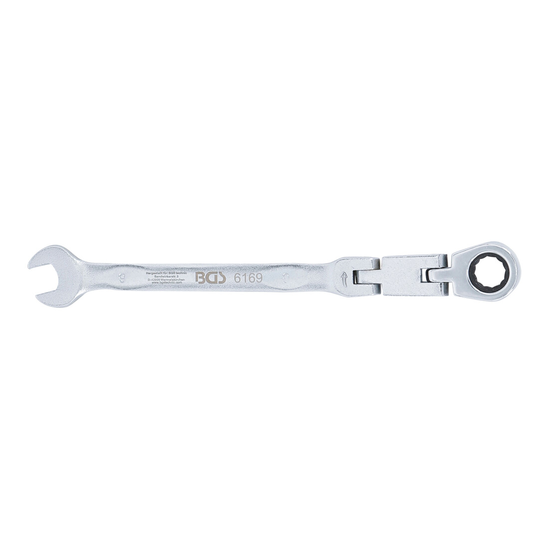 BGS Chiave combinata a cricchetto con doppio snodo, regolabile, 9 mm