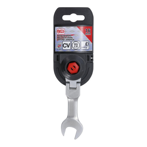 BGS Chiave combinata a cricchetto, corta, regolabile, 16 mm