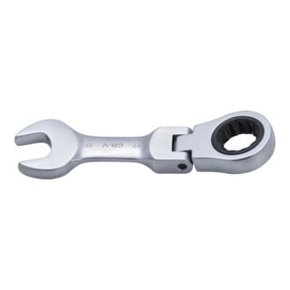 BGS Chiave combinata a cricchetto, corta, regolabile, 17 mm
