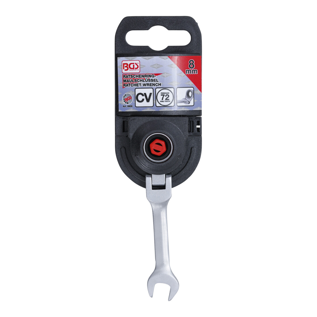 BGS Chiave combinata a cricchetto, corta, regolabile, 8 mm