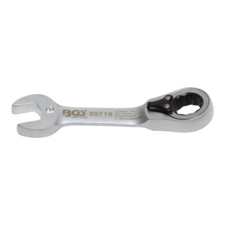 BGS Chiave combinata a cricchetto, corta, reversibile, 15 mm