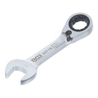 BGS Chiave combinata a cricchetto, corta, reversibile, 16 mm