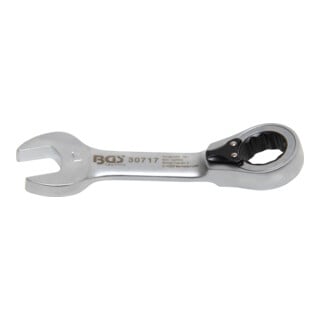 BGS Chiave combinata a cricchetto, corta, reversibile, 17 mm