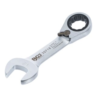 BGS Chiave combinata a cricchetto, corta, reversibile, 18 mm